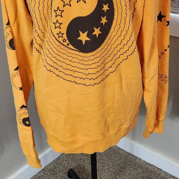 Bianca Chandon Yogi Pullover Hoodie Size XL Orange stars - Picture 10 of 16
